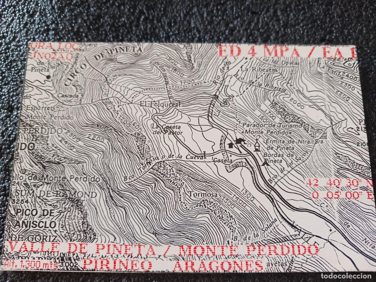 Postales: postal, plano valle de peineta, monte perdido, URE RADIO AFICIONADOS