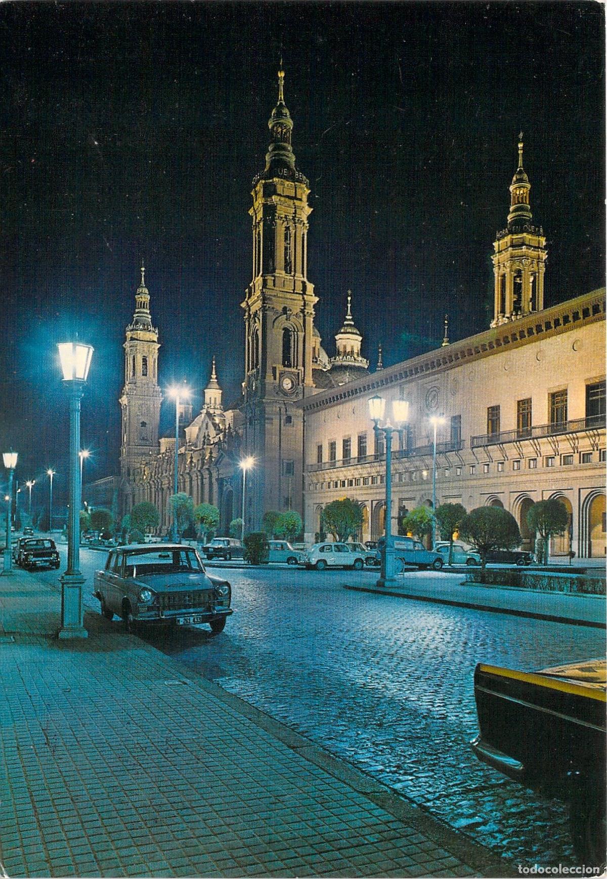 Postales: Postal nocturna de la Bas&iacute;lica del Pilar en Zaragoza