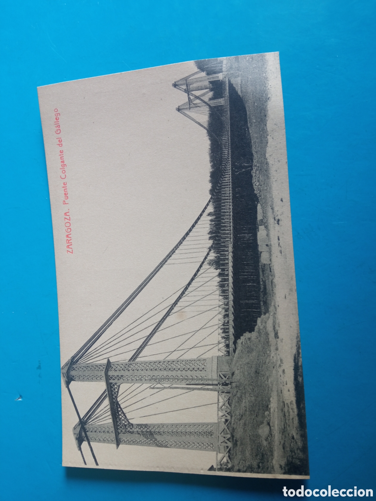 Postales: Antigua postal fotogr&aacute;fica, Zaragoza, Puente Colgante del Gallego