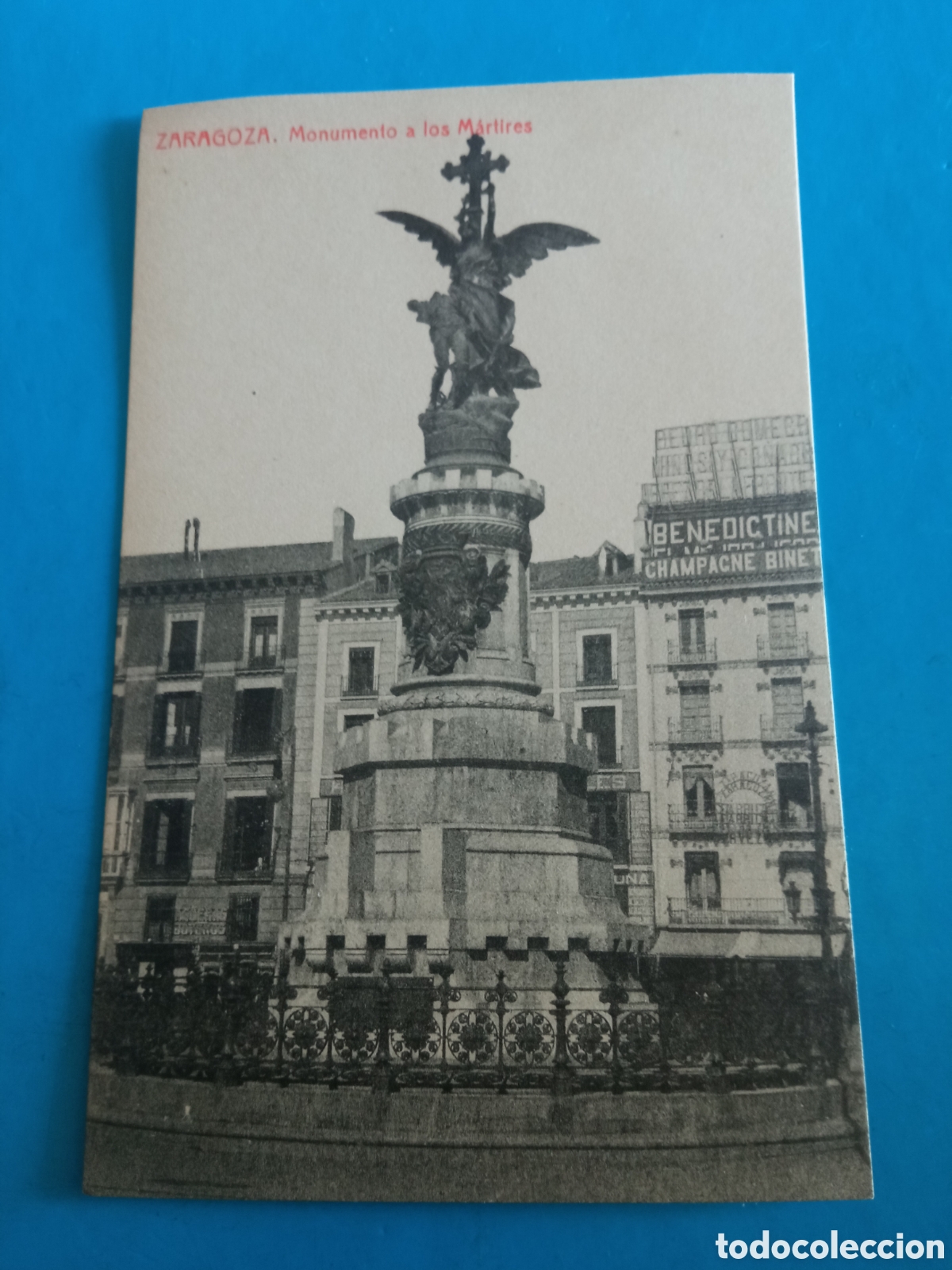 Postales: Antigua postal fotogr&aacute;fica, Zaragoza, Monumento a los M&aacute;rtires
