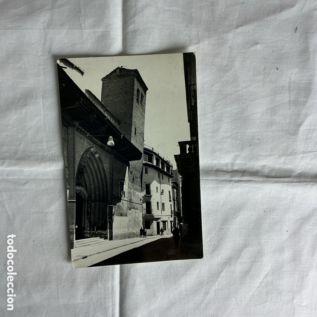 Postales: Postal Calatayud (Zaragoza) &ndash; Torre Inclinada de San Pedro &ndash; Blanco y negro &ndash; Original de la &eacute;poca