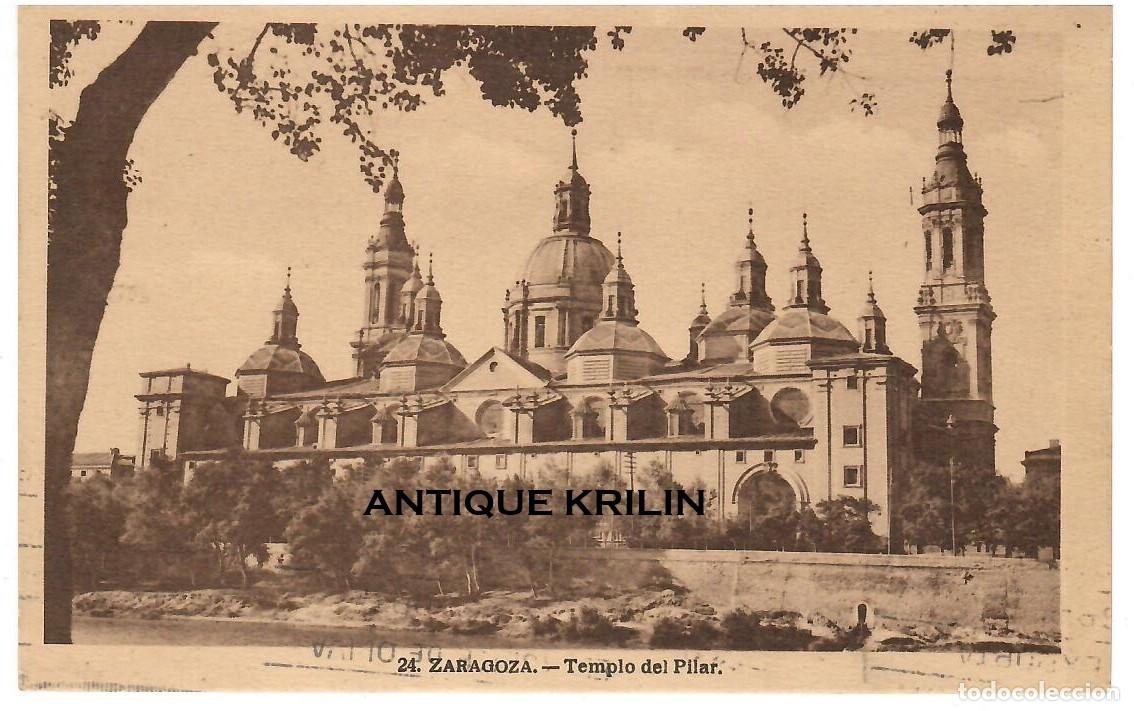 Postales: ZARAGOZA N&ordm; 24 TEMPLO DEL PILAR / EDICION M. ARRIBAS / FRANQUEADA