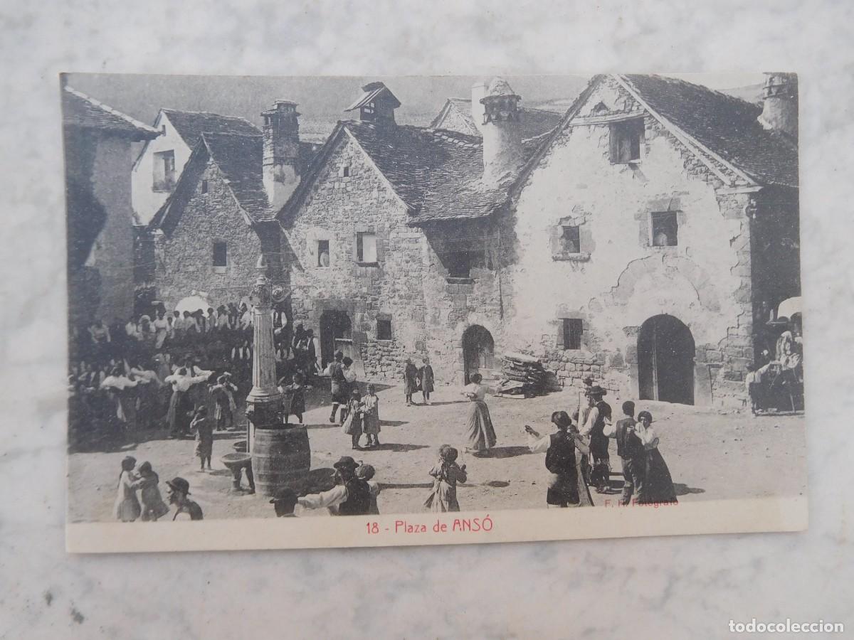 Postales: Postal antigua de Ans&oacute;. Plaza de Ans&oacute;. Edici&oacute;n F.H.