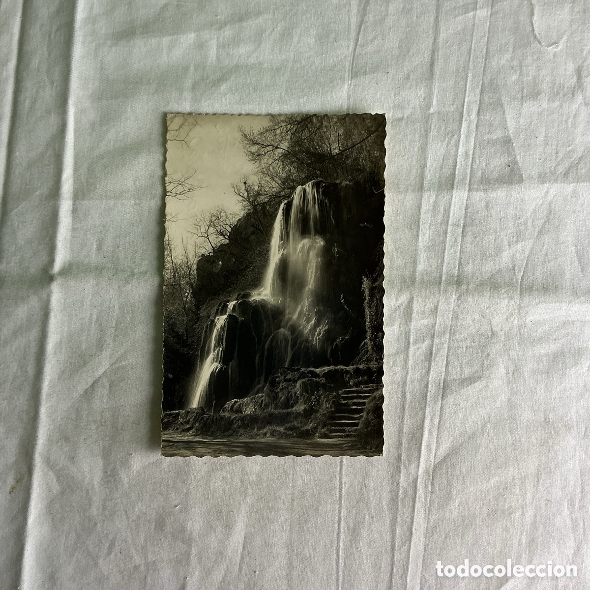 Postales: Postal Monasterio de Piedra 1962 &ndash; Cascada El Vergel &ndash; Blanco y negro Original de la &eacute;poca