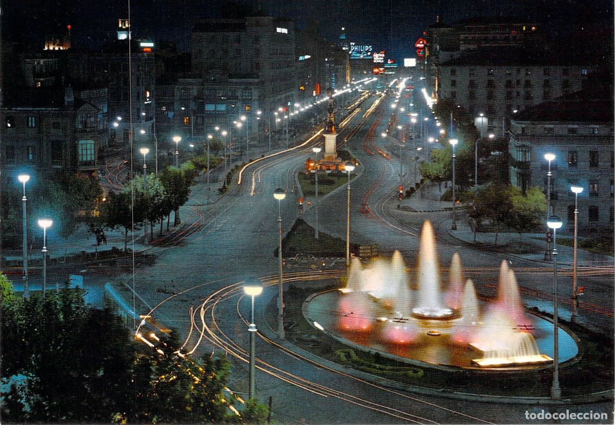 Postales: Postal de Plaza Paraiso y Avenida de la Independencia en Zaragoza nocturna