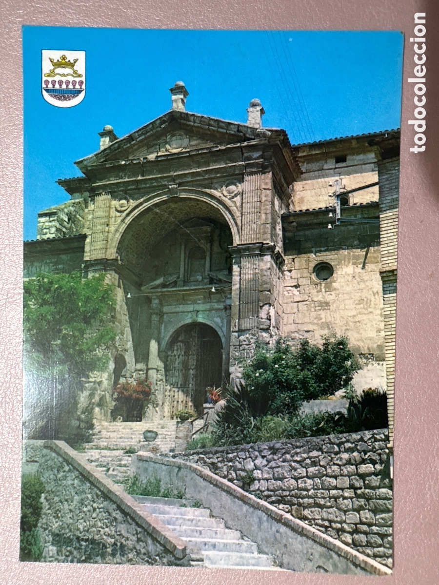 Postales: POSTAL DE FONZ ( HUESCA ) PUERTA IGLESIA PARROQUIAL