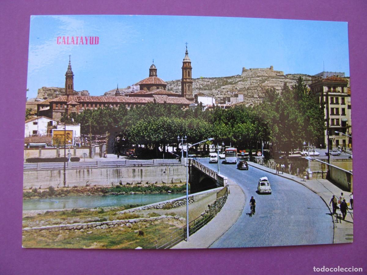 Postales: POSTAL DE CALATAYUD. VISTA PARCIAL. AL FONDO EL CASTILLO. PERLA. ESCRITA