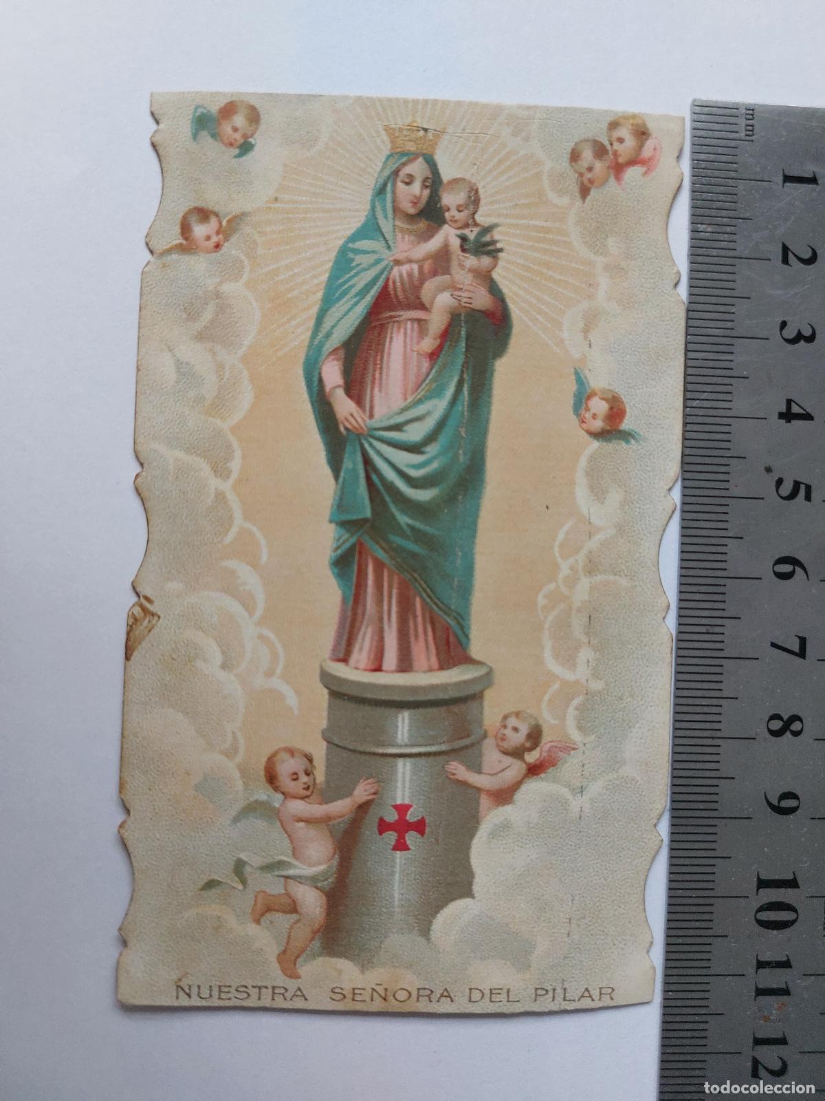 Postales: Estampa de Nuestra Se&ntilde;ora del Pilar con Oraci&oacute;n