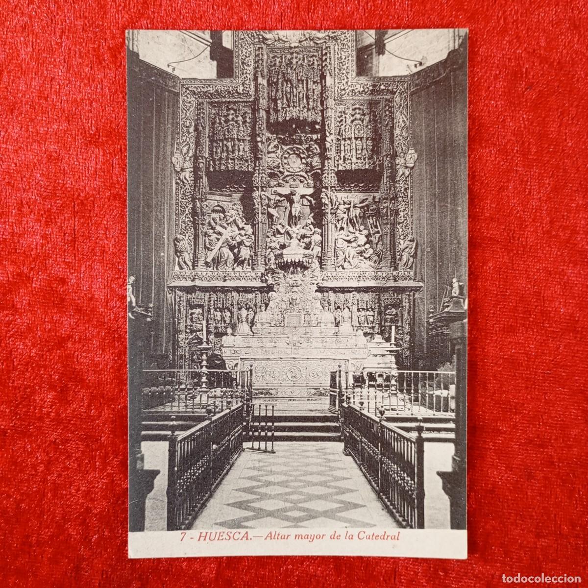 Postales: POSTAL - HUESCA - ALTAR MAYOR DE LA CATEDRAL - 7 - EDICI&Oacute;N M. ARRIBAS - RAR&Iacute;SIMA / 1871
