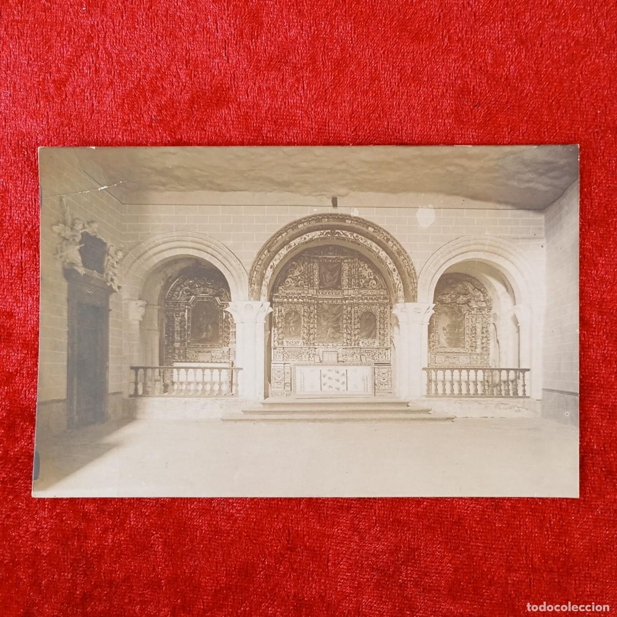 Postales: POSTAL - JACA - MONASTERIO BAJO DE S. JUAN DE LA PE&Ntilde;A - N&Uacute;M. 4 - ALTAR MAYOR - RAR&Iacute;SIMA / 1886