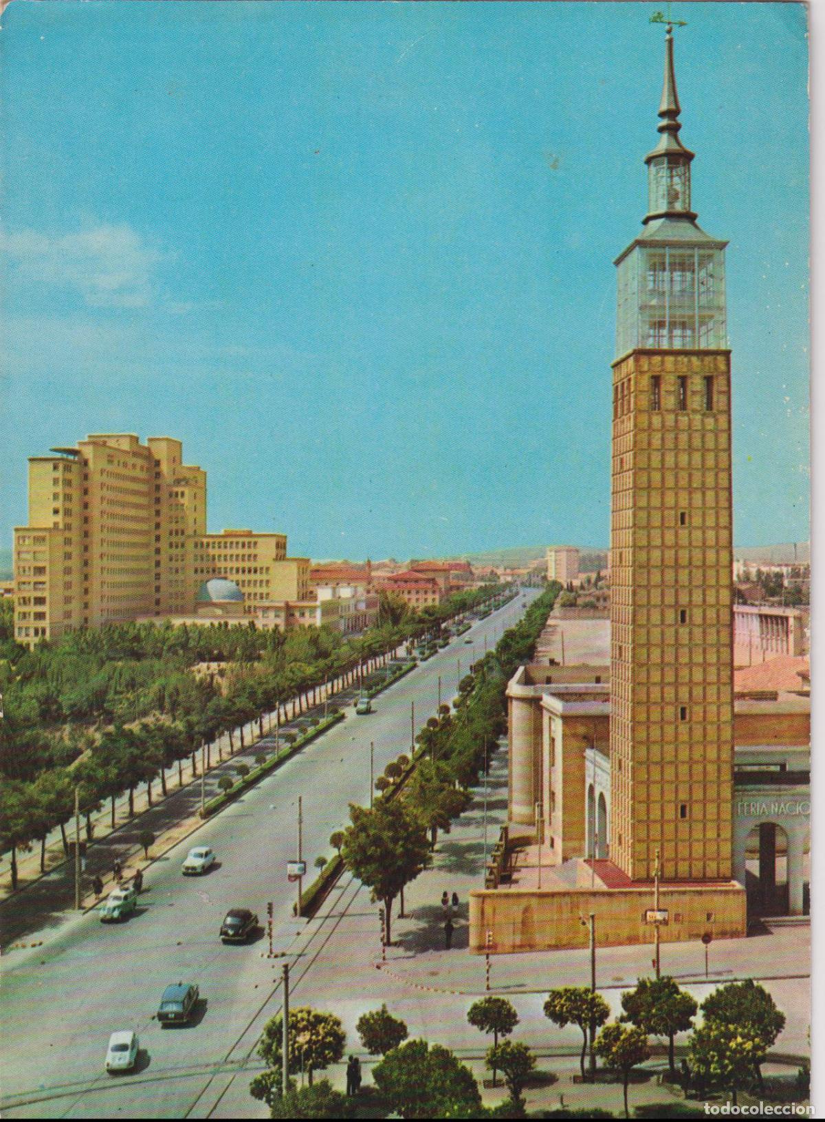 Postales: ZARAGOZA, TORRE DE LA FERIA DE MUESTRAS Y AVDA.ISABEL LA CATOLICA - ED.ARRIBAS 2080 - ESCRITA 1965