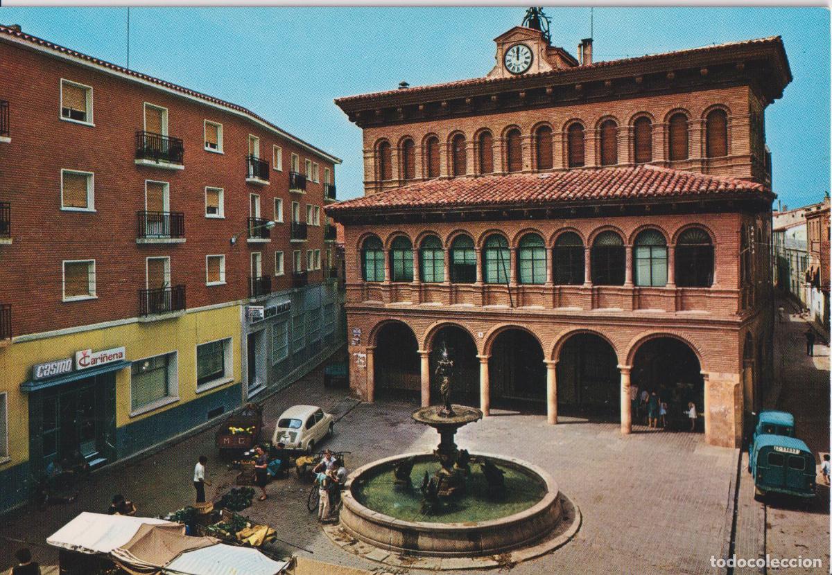 Postales: CARI&Ntilde;ENA (ZARAGOZA) PLAZA DE ESPA&Ntilde;A AYUNTAMIENTO - FOCOLOR VISTABELLA N&ordm;1 - S/C
