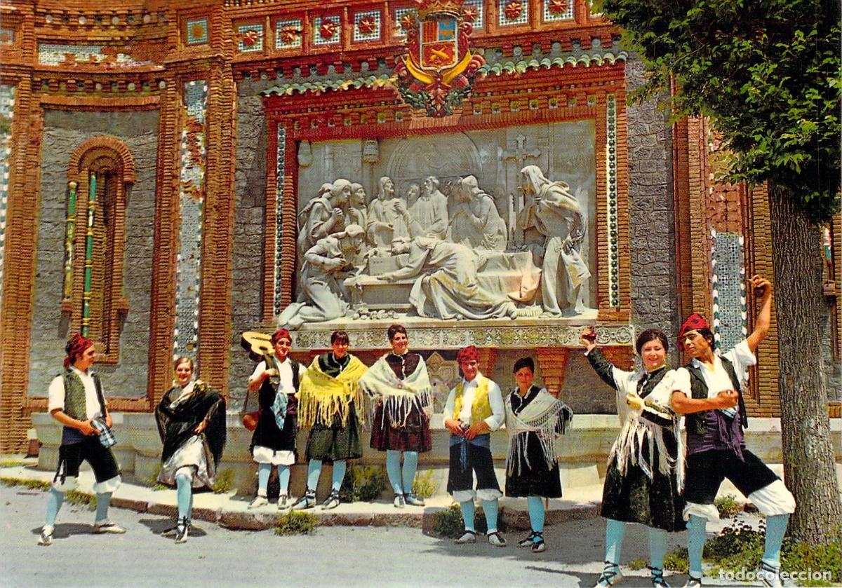 Postales: Postal de Teruel: Retablo de los Amantes y Grupo Folcl&oacute;rico