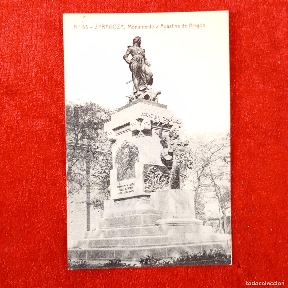 Postales: POSTAL - ZARAGOZA - MONUMENTO A AGUSTINA DE ARAG&Oacute;N - N&ordm; 66 - THOMAS - RAR&Iacute;SIMA / 2329