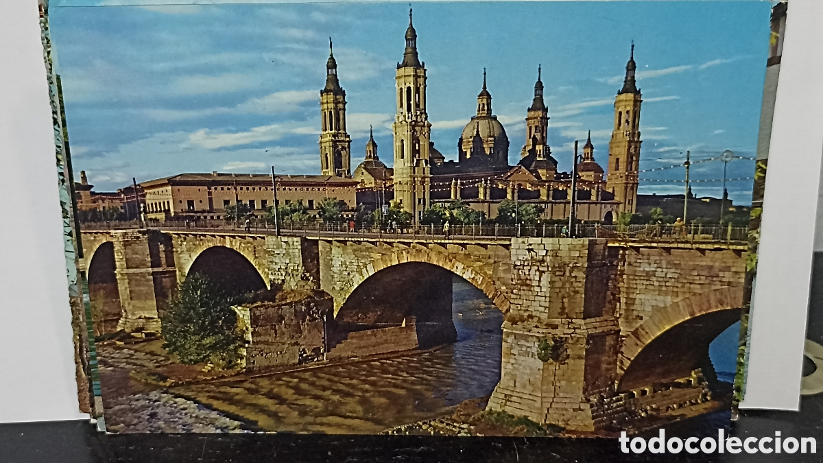 Postkarten: MINT!!!Zaragoza puente de piedra sobre el r&iacute;o Ebro y bas&iacute;lica de Pilar