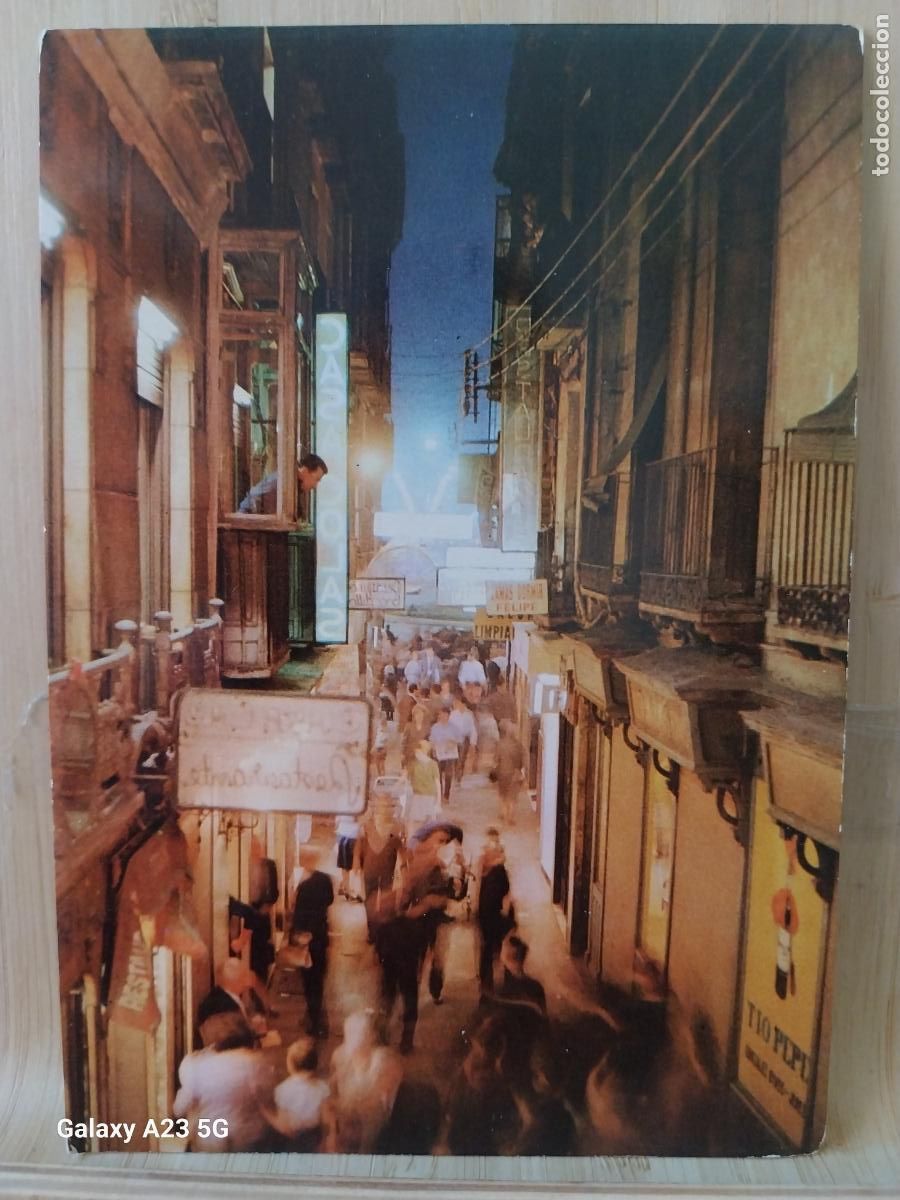 Postales: CALLE DE LOS M&Aacute;RTIRES EL TUBO ZARAGOZA ED ARRIBAS 2111 SC ANIMADA NOCTURNA BALCON CASA COLAS