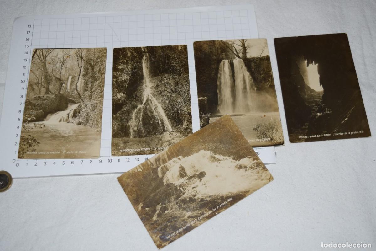Postales: MONASTERIO de PIEDRA, Lote 5 de vistas / postales sin circular, en B/N brillo &iexcl;Mira fotos, detalles!