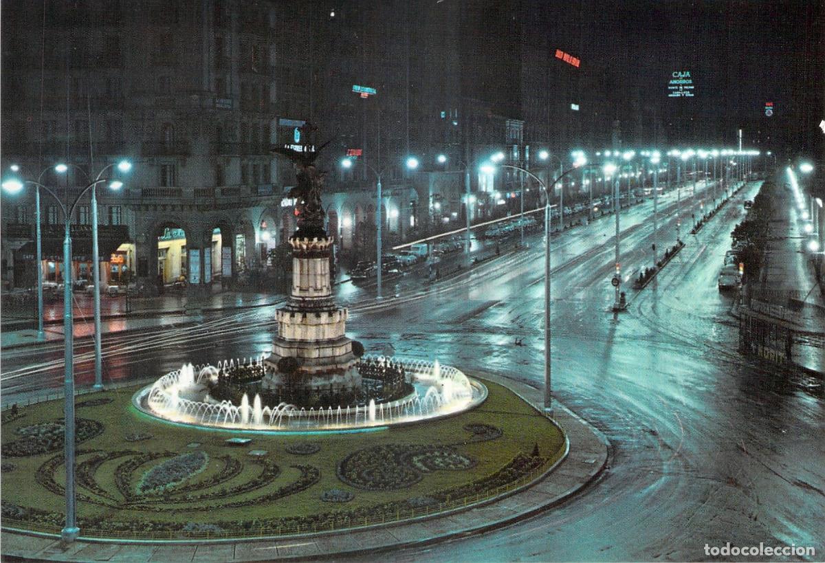 Postales: Postal de la Plaza de Espa&ntilde;a y Avenida de la Independencia en Zaragoza