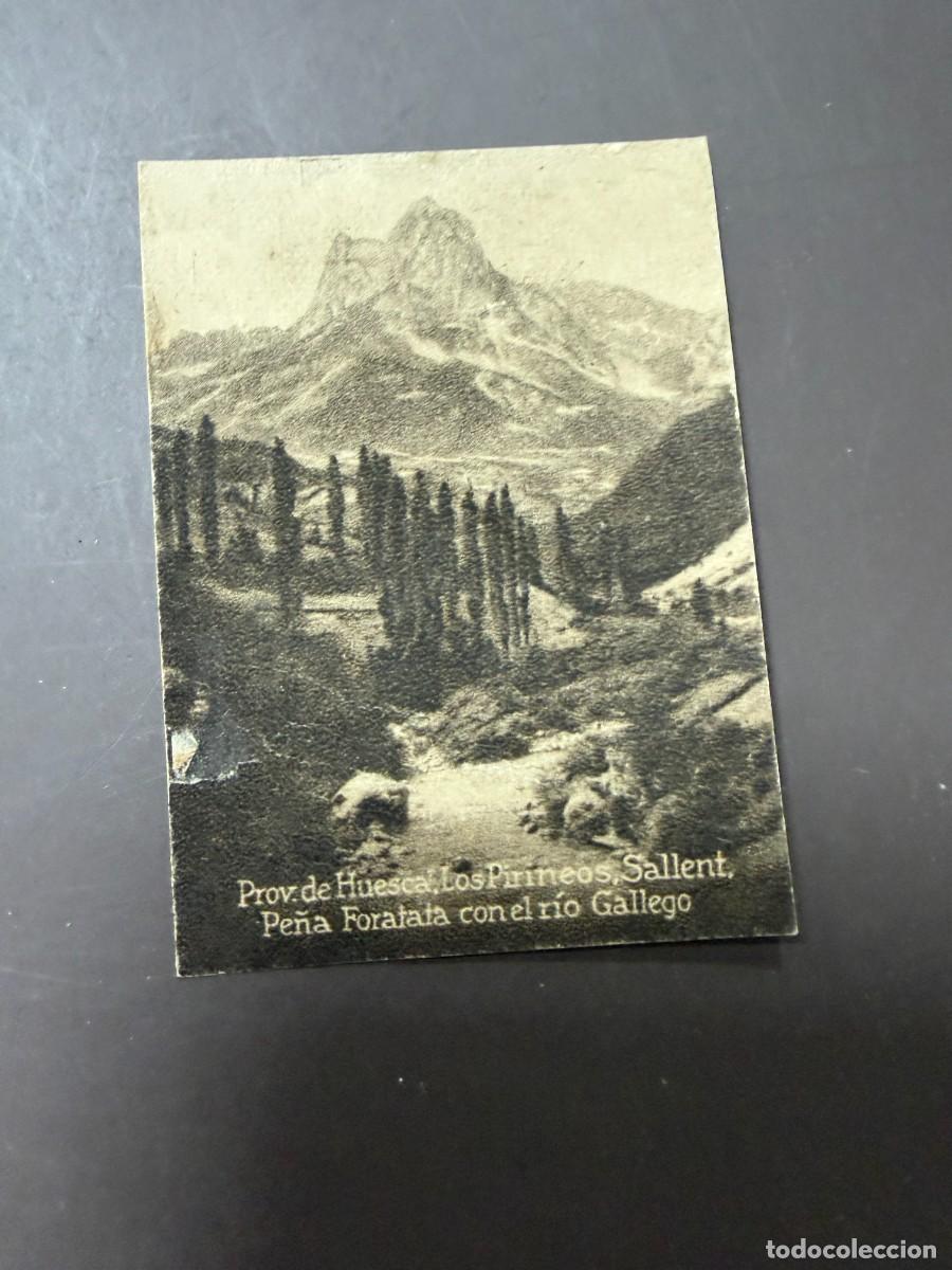 Postales: POSTAL ORIGINAL. D&Eacute;CADA A&Ntilde;OS 30. HUESCA. LOS PIRINEOS. SALLENT. PE&Ntilde;A FORATATA CON EL R&Iacute;O GALLEGO