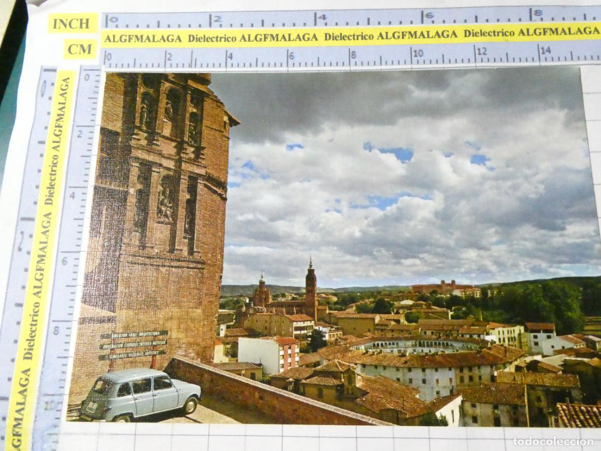 Postales: POSTAL DE ZARAGOZA. A&Ntilde;O 1968. TARAZONA. VISTA GENERAL Y DETALLE PALACIO ARZOBISPAL. RENAULT 4 . 2718