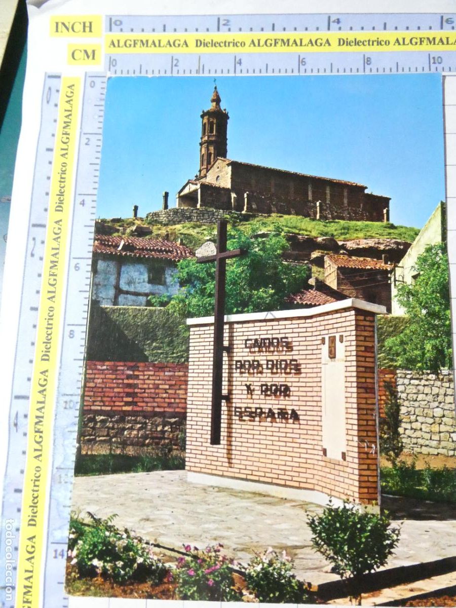 Postales: POSTAL DE ZARAGOZA. A&Ntilde;O 1969. ESCATRON MONUMENTO A LOS CAIDOS Y ERMITA DE STA. &Aacute;GUEDA. 1 VISTAB 2719