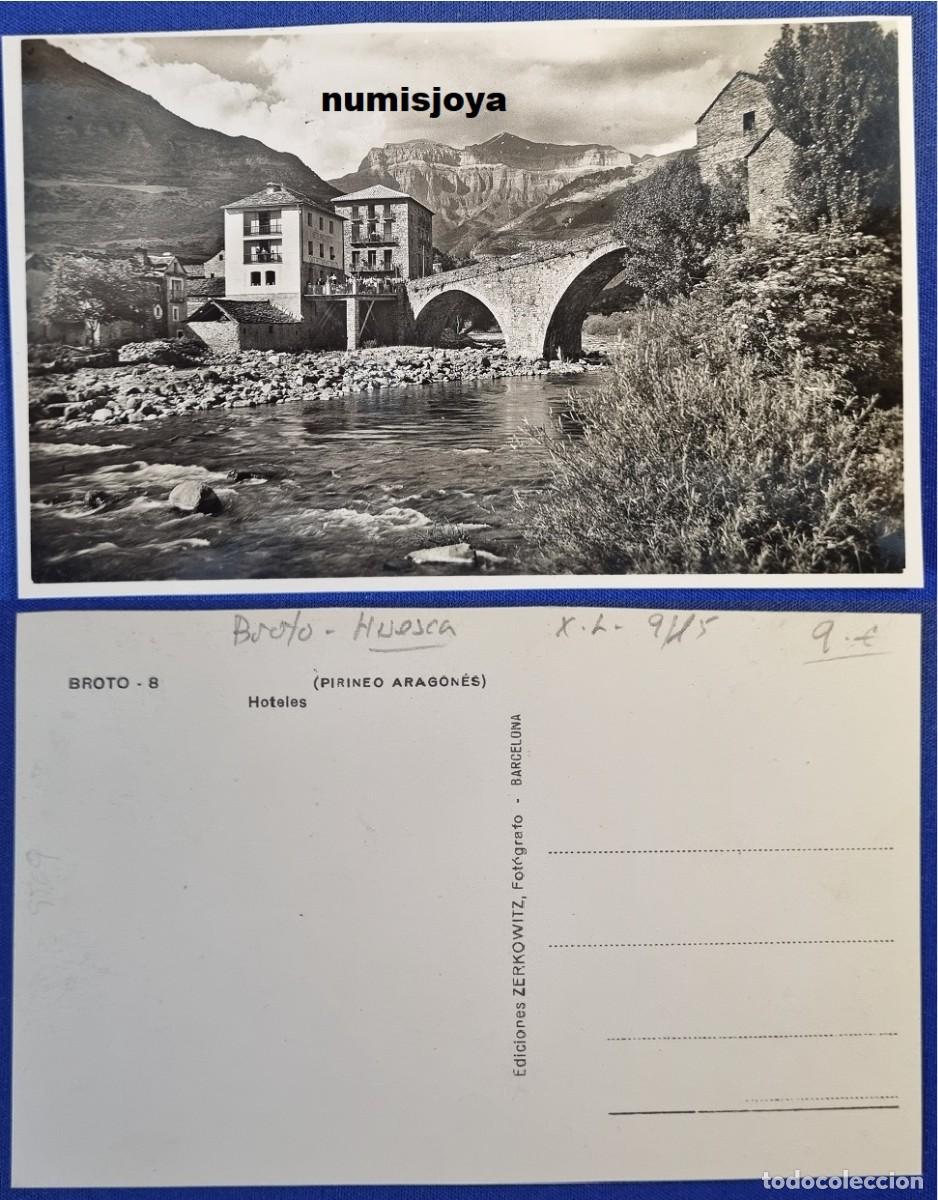 Postales: Postal de BROTO (Huesca) Espa&ntilde;a a&ntilde;o 1930. HOTELES. Pirineo Aragon&eacute;s. Ed. ZERKOWIT.