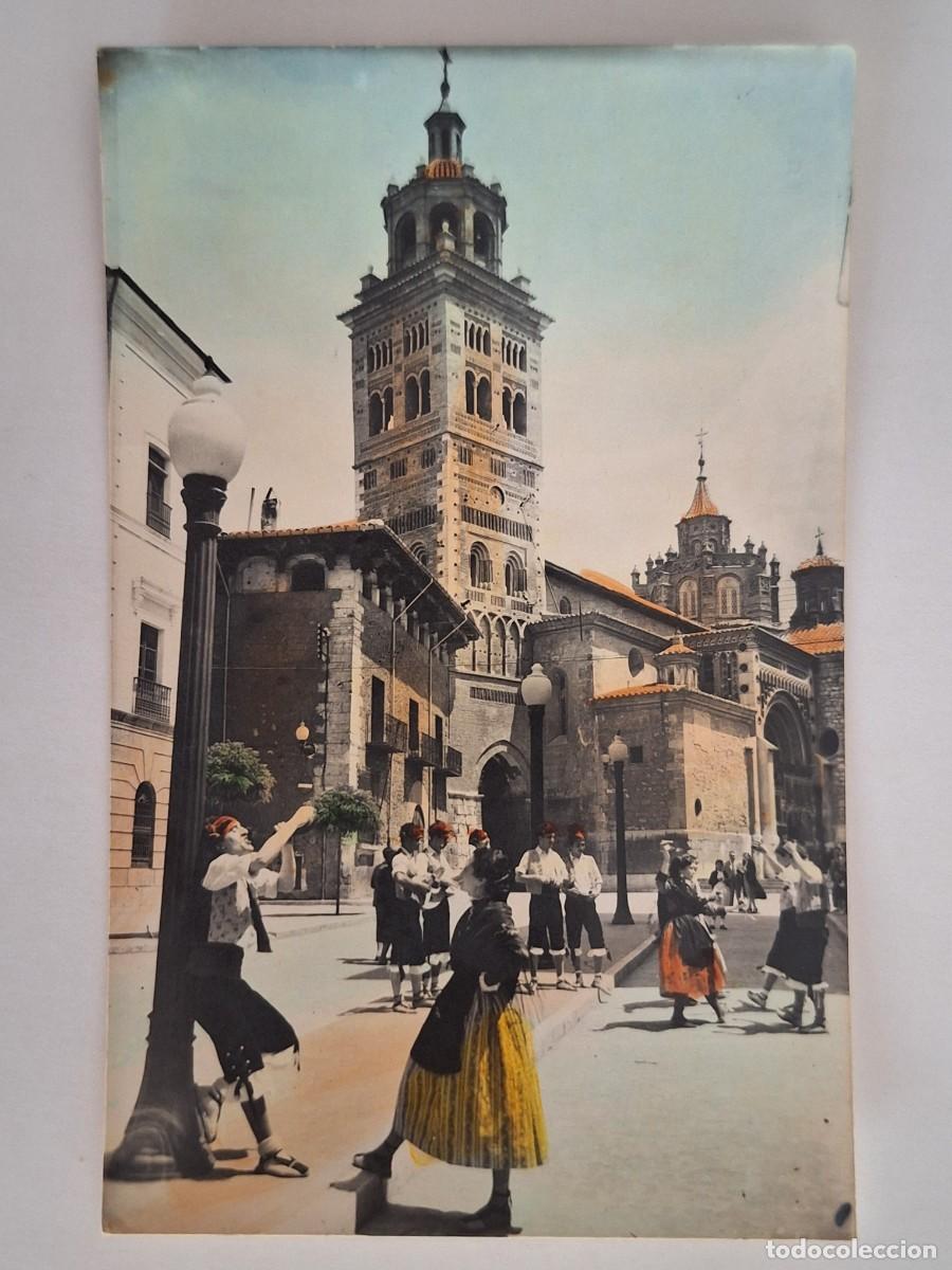 Postales: ANTIGUA POSTAL TERUEL PLAZA CATEDRAL Y GRUPO REGIONAL RV 3037