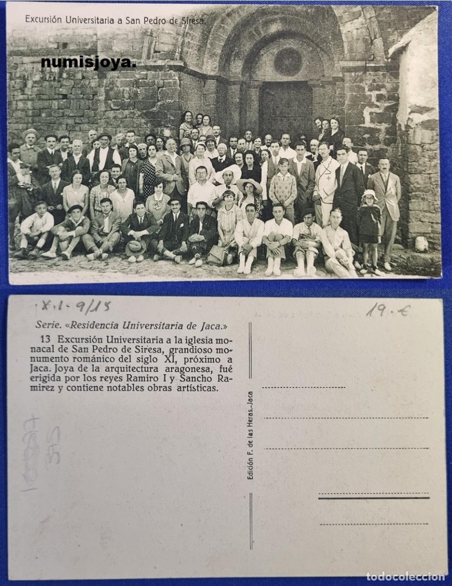 Postales: Postal JACA Huesca Espa&ntilde;a a&ntilde;o 1925. Excursi&oacute;n Universitaria a San Pedro Siresa. Ed. HERAS - Jaca.