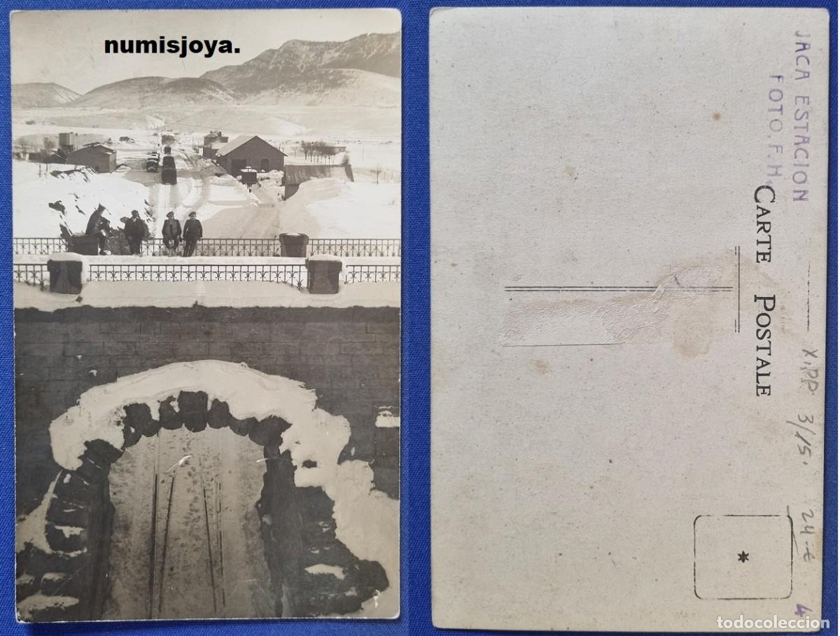 Postales: Postal JACA Huesca Espa&ntilde;a a&ntilde;o 1910. Estaci&oacute;n Ferrocarriles Ed. F. HERAS - Jaca.