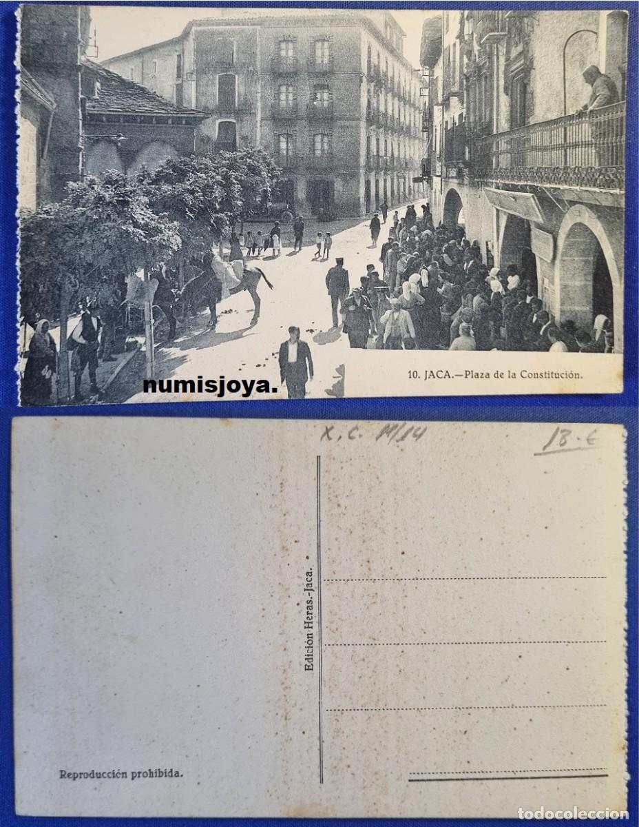 Postales: Postal de Jaca Huesca Espa&ntilde;a a&ntilde;o 1910. Plaza del Consistorio. Ed. HERAS.