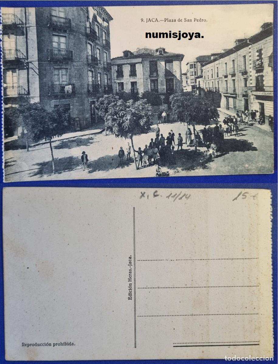 Postales: Postal de Jaca Huesca Espa&ntilde;a a&ntilde;o 1910. Plaza de San Pedro. Ed. HERAS.