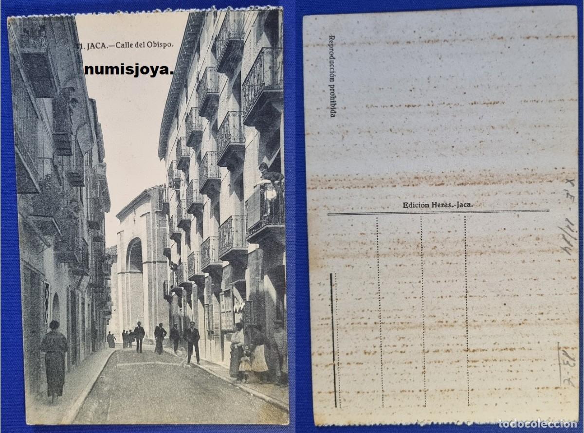 Postales: Postal de Jaca Huesca Espa&ntilde;a a&ntilde;o 1910. Calle del Obispo. Ed. HERAS.