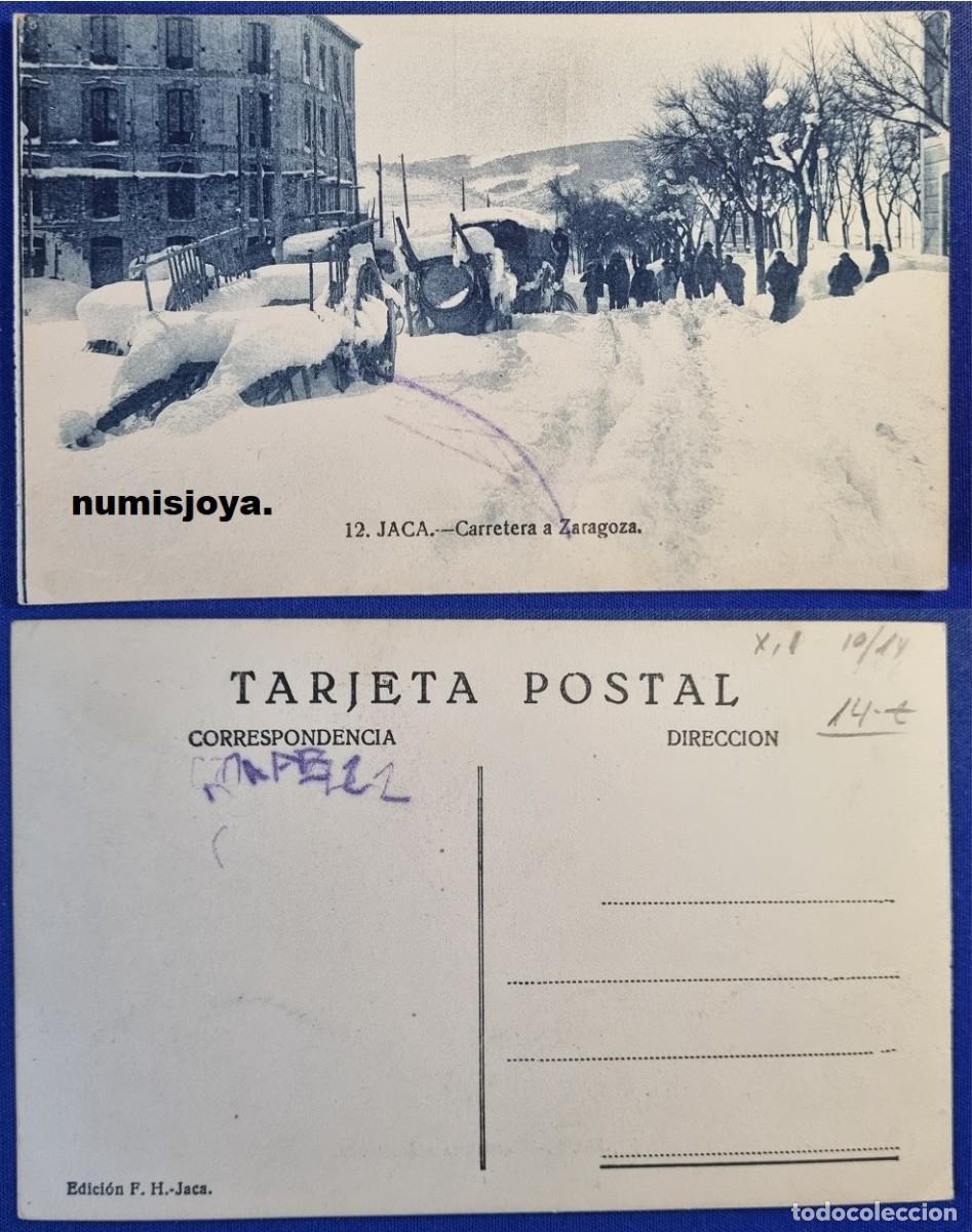 Postales: Postal de JACA Huesca Espa&ntilde;a a&ntilde;o 1910. Carretera a Zaragoza. Ed. F. HERAS.
