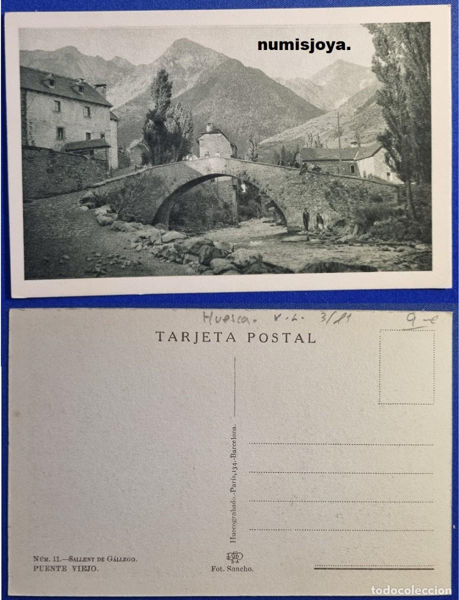 Postales: Postal de SALLENT de GALLEGO Huesca Espa&ntilde;a a&ntilde;o 1910. PUENTE VIEJO.