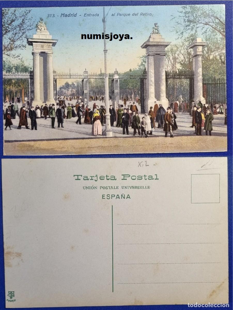 Postales: Postal de MADRID Espa&ntilde;a a&ntilde;o 1910. Entrada al parque del Retiro. Ed. T G.
