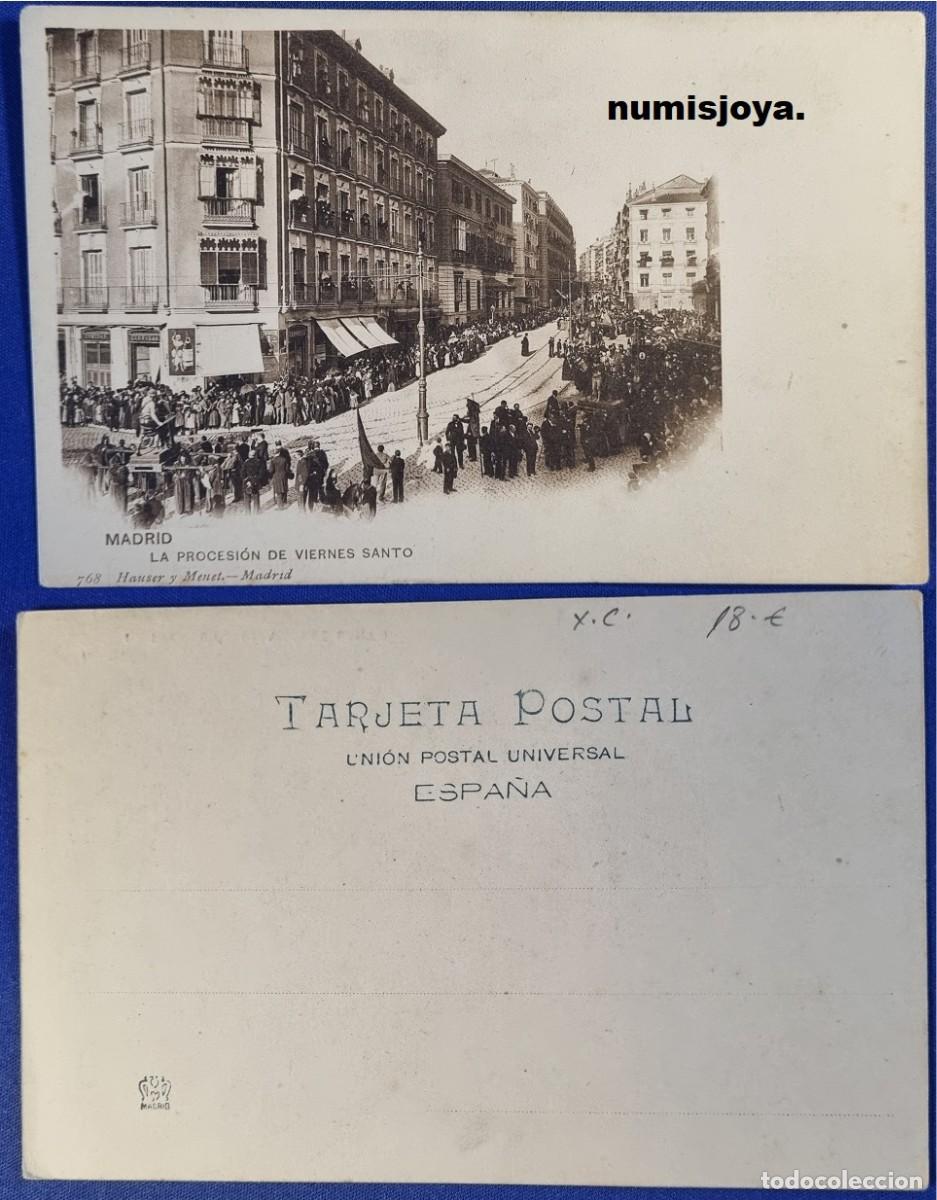 Postales: Postal de MADRID Espa&ntilde;a a&ntilde;o 1900 La Procesi&oacute;n del Viernes Santo. HAUSER Y MENET.