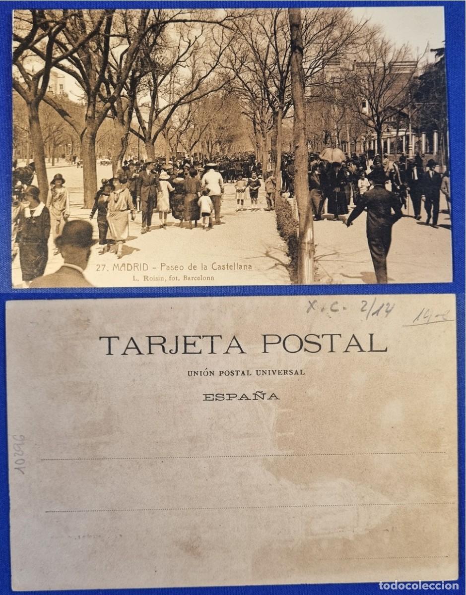 Postales: Postal MADRID Espa&ntilde;a a&ntilde;o 1920. Paseo de la Castellana. Fot. ROISIN.