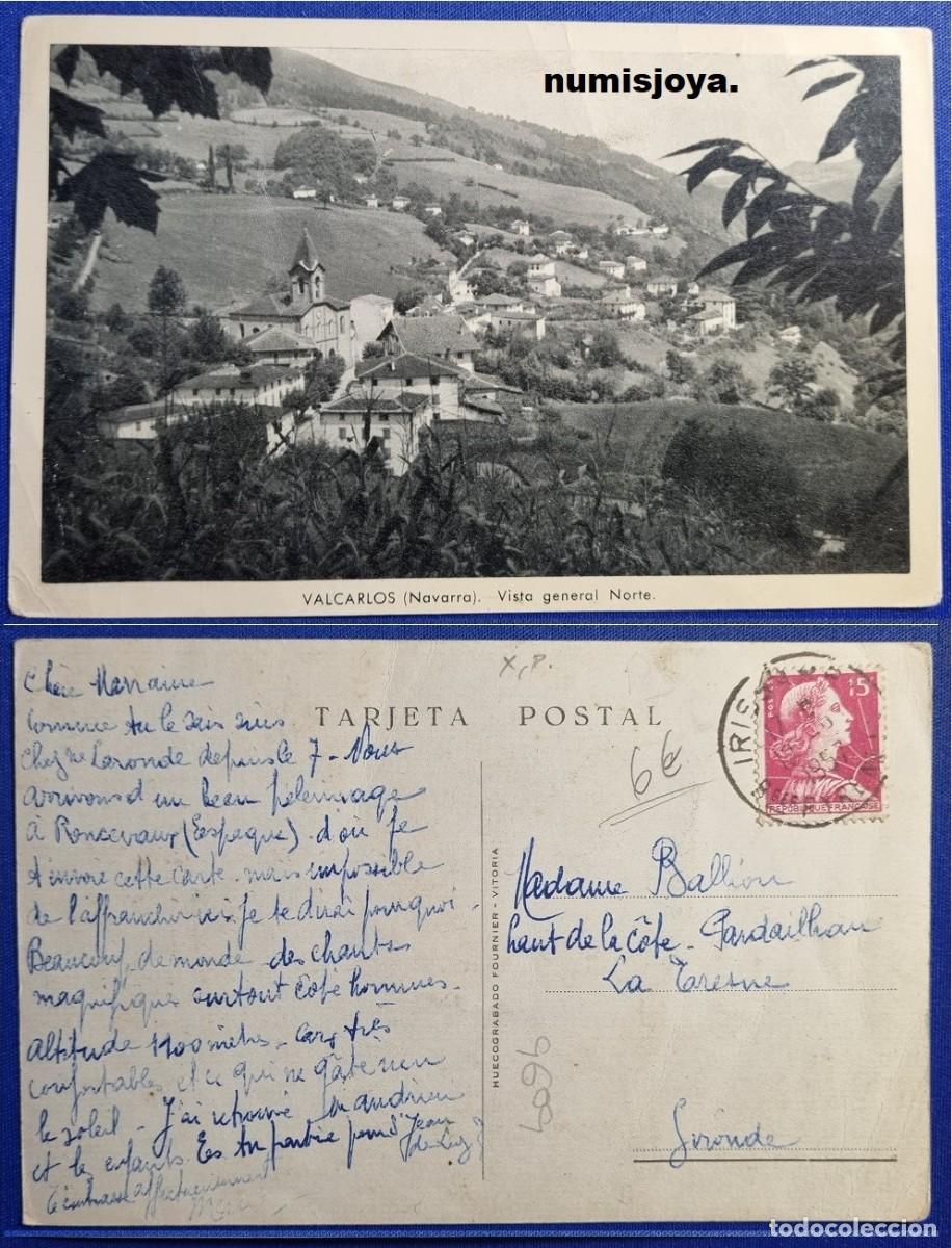 Postales: Postal VALCARLOS (Navarra) Espa&ntilde;a a&ntilde;o 1910. Espa&ntilde;a a&ntilde;o 1910. VISTA GENERAL. Escrita 1963 con sello.