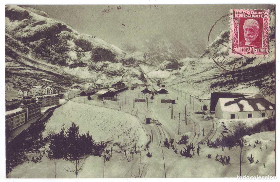 Postales: Canfranc (Huesca): Panorama de Ara&ntilde;ones desde el Sur. F. de las Heras. Circulada (A&ntilde;os 30)