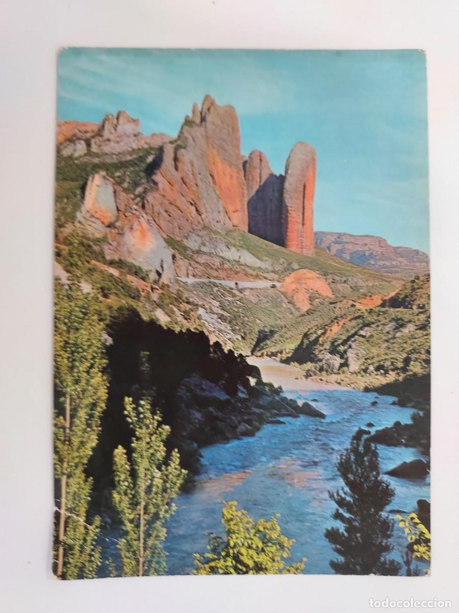 Postales: POSTAL MALLOS DE RIGLOS Y RIO G&Aacute;LLEGO EN LA RUTA HUESCA FRANCIA. 1963. CIRCULADA. HUESCA