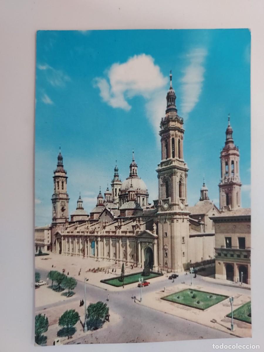 Postales: POSTAL ZARAGOZA BASILICA DEL PILAR FACHADA PRINCIPAL. 1962. SIN CIRCULAR