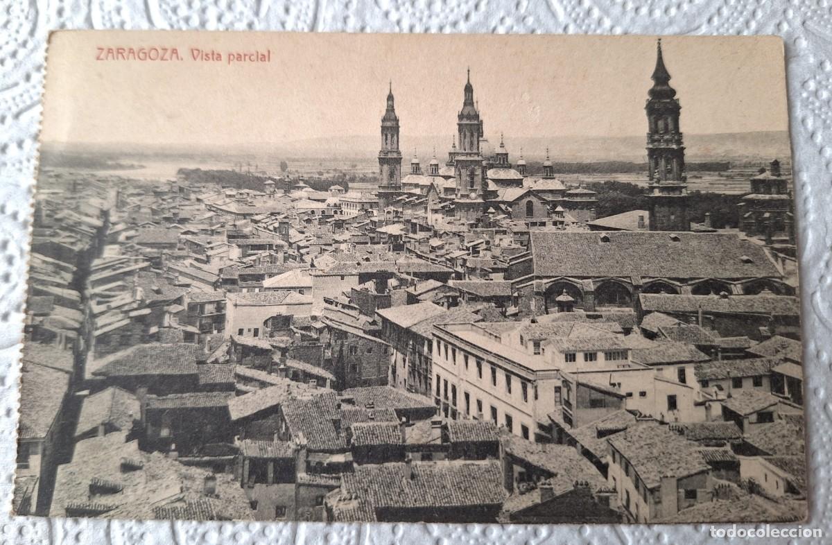 Postales: ZARAGOZA - POSTAL MUY ANTIGUA MANUSCRITA EN 1915 - VISTA PARCIAL