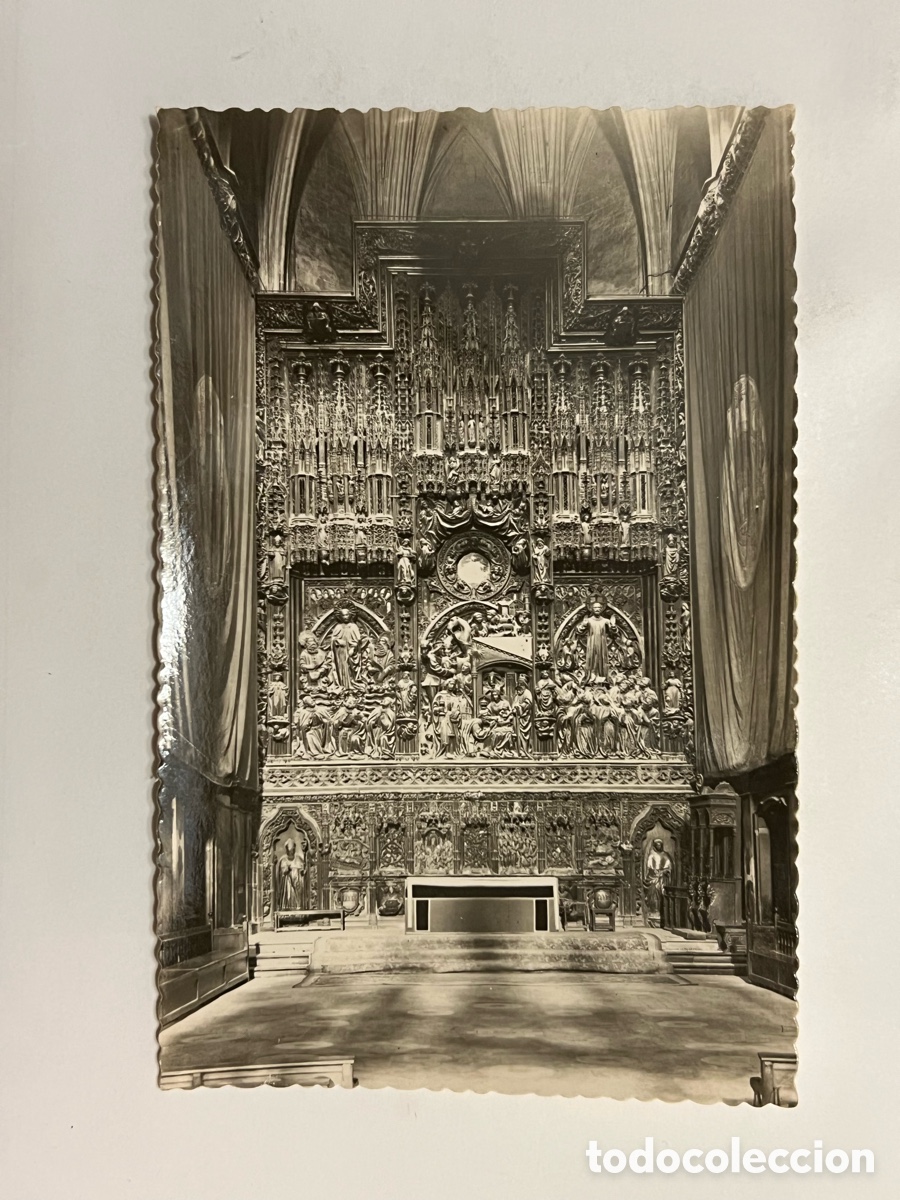 Postales: ZARAGOZA. Postal No.4, Catedral de La Seo. Altar Mayor. Garc&iacute;a Garrabella (h.1950?) S/C