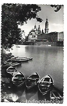 Postales: TEMPLO DEL PILAR Y RIBERA DEL RIO EBRO.- ZARAGOZA
