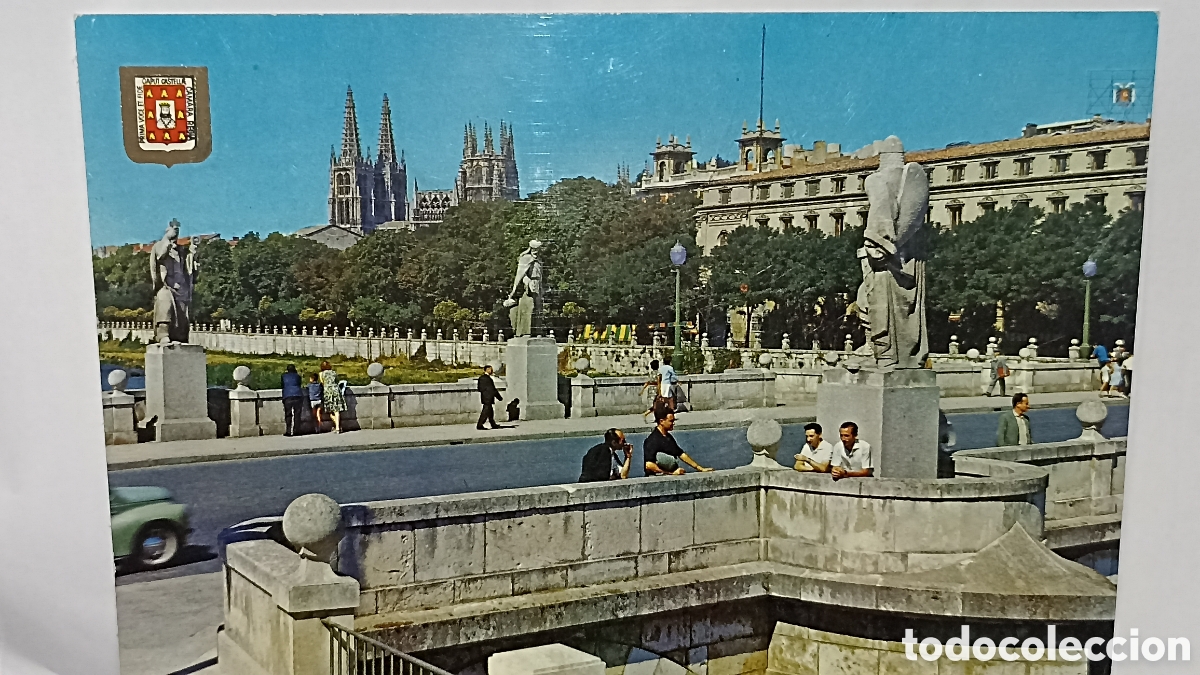 Postales: Burgos fuente de San Pablo y catedral
