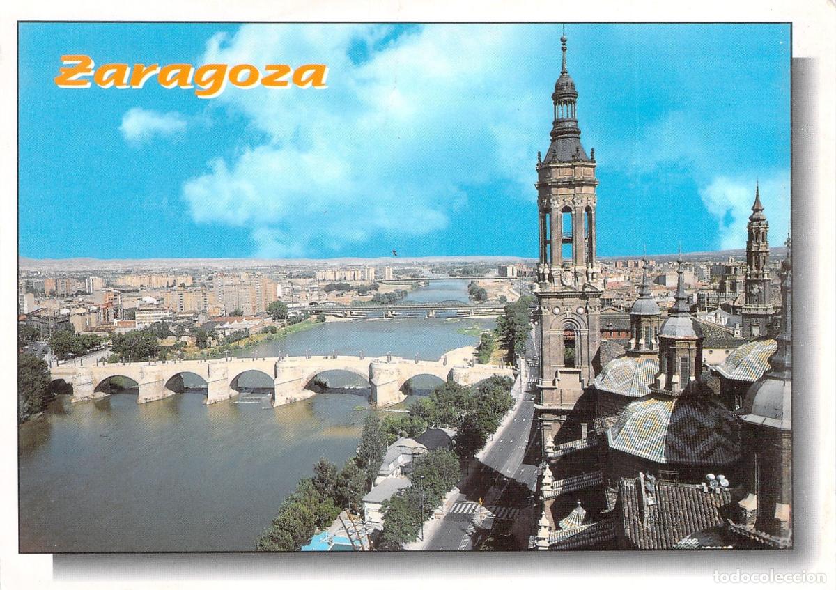 Postales: Postal de Zaragoza con Vista del R&iacute;o Ebro y el Puente de Piedra