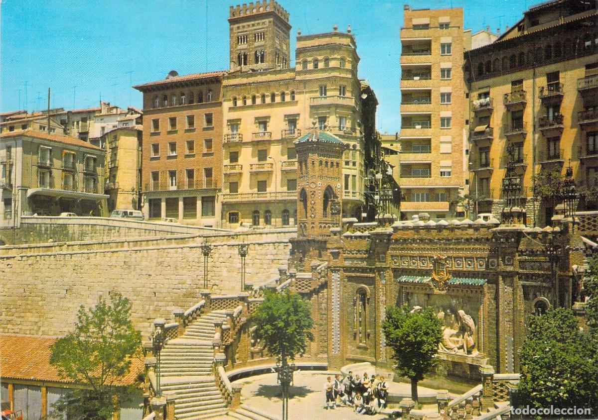 Postales: Postal de la Escalinata y Paseo del &Oacute;valo en Teruel, Espa&ntilde;a