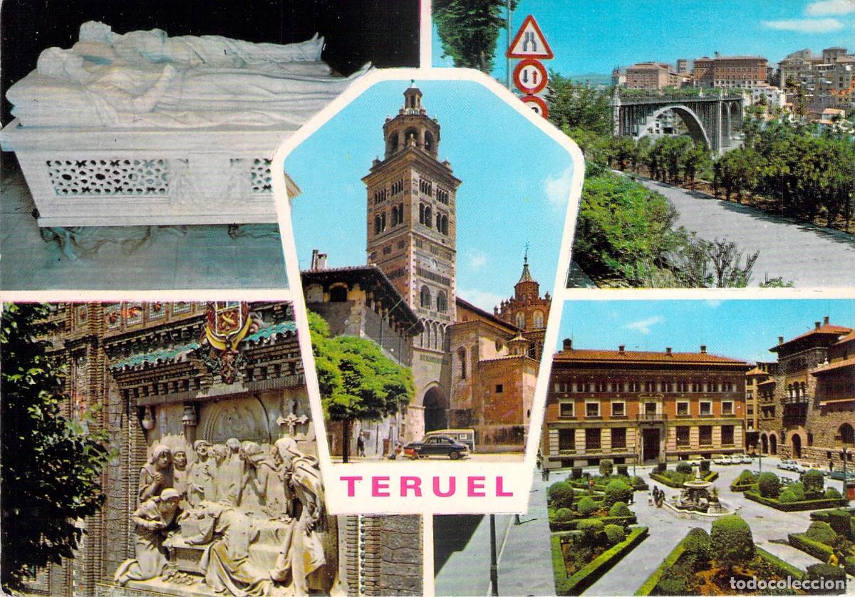 Postales: Postal de Teruel con vistas de monumentos y ciudad