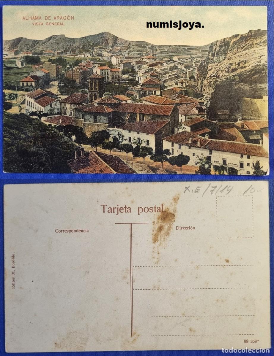 Postales: Postal de Alhama de Arag&oacute;n ZARAGOZA Espa&ntilde;a a&ntilde;o 1910. Vista General. Ed. M. Borobio.