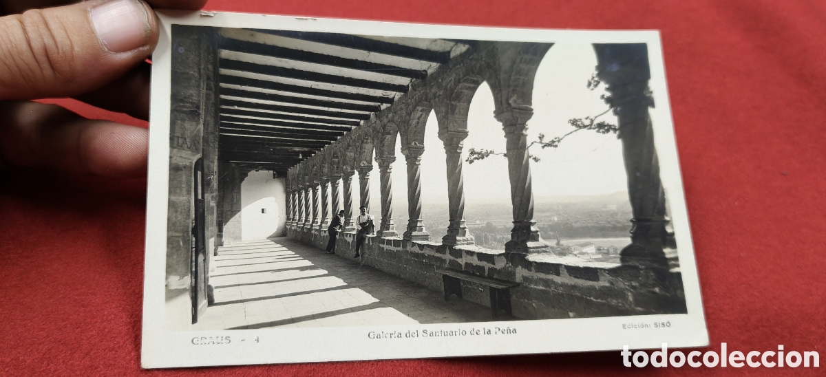 Postales: Postal Antigua Graus (Huesca) 1945 - Galer&iacute;a Santuario de la Pe&ntilde;a - Edi.Siso - Circulada en posgurra